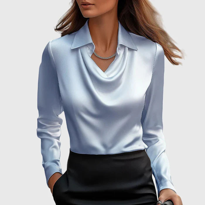 Brooklyn – Elegante blusa de satén brillante